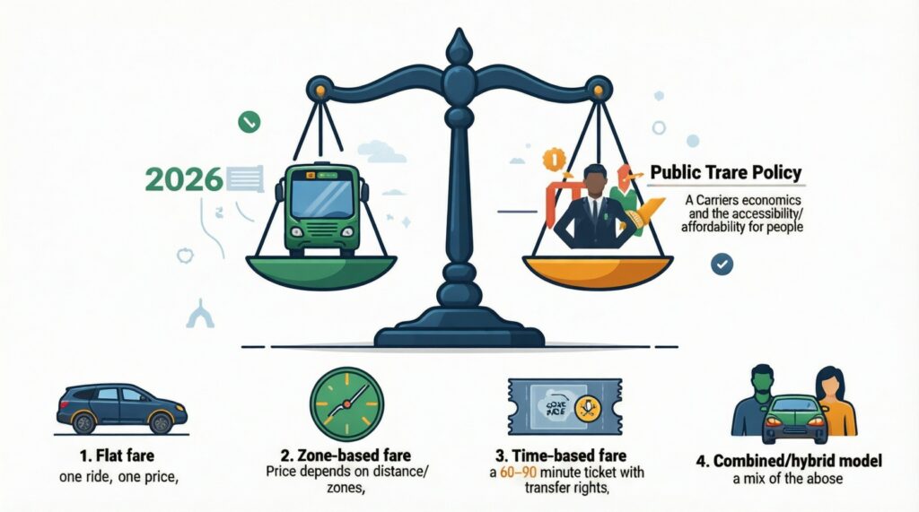Транспорт: обновление общественного транспорта, маршруты, тарифы и расписания - иллюстрация