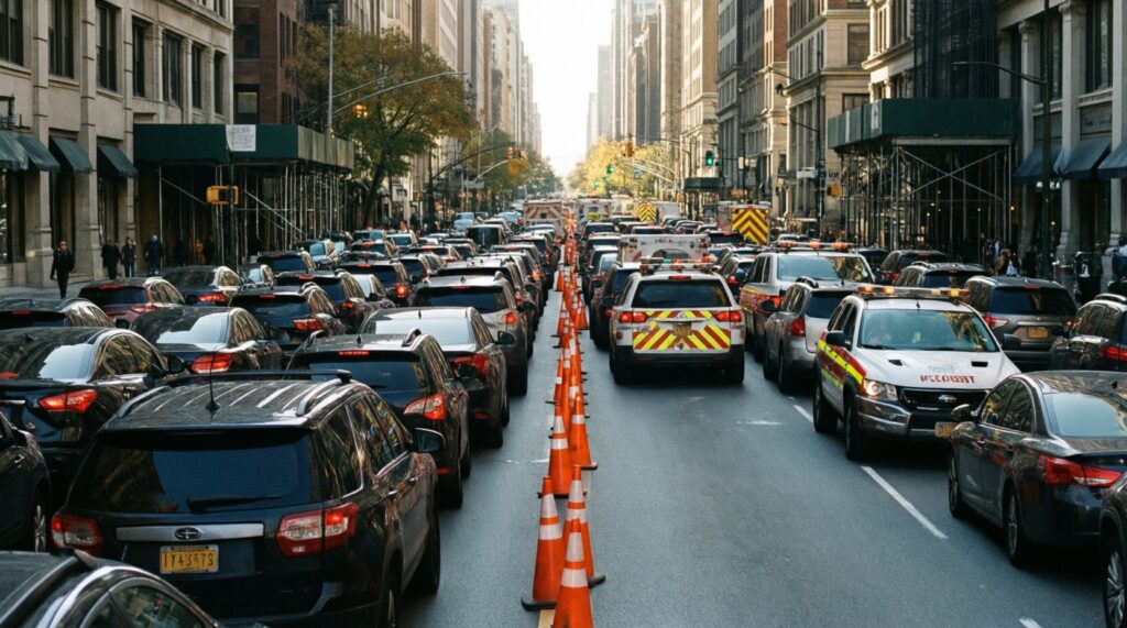 Ситуация на дорогах: пробки, ДТП, перекрытия, ремонт и рекомендации по маршрутам - иллюстрация