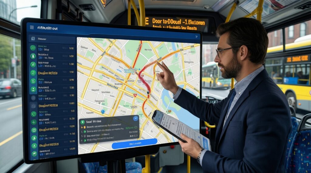 - Транспорт и общественный транспорт: маршруты, тарифы, обновление парка и расписания - иллюстрация